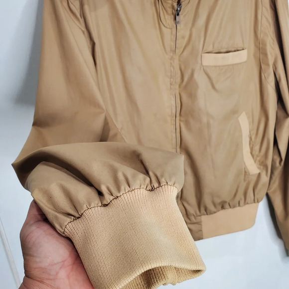 Vintage Compass Point Las Angeles Members Only Bomber Tan Jacket Sz XL - Picture 6 of 9